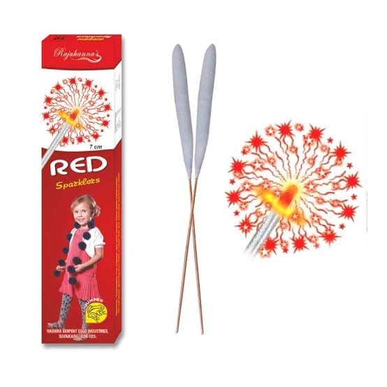 7 cm sparklers - red - 1 box
