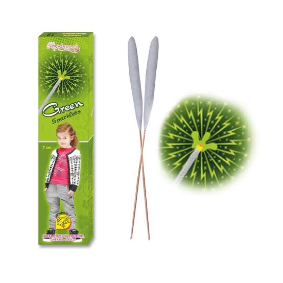 7cm sparklers - green - 1 box