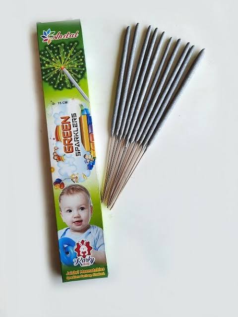 15 cm sparklers - green  - 1 box